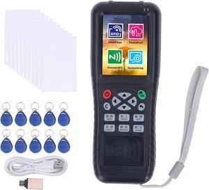RFID Copier, ID IC Reader Writer NFC Card Copier, Card Reader Writer Duplicator with 10 UID Card + 10 T5577 Keychain + Type-C OTG Adapter for Access Control Elevator Card Attendance