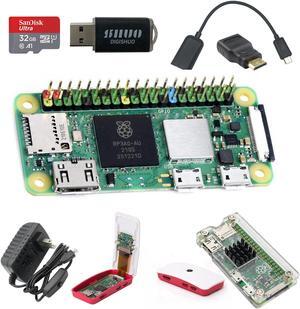 DIGISHUO Rasp Berry Pi Zero 2WH Complete Kit | 1GHz 512M W/Pre Soldered Header |W/Two Case 32G San Disk Card Mini HDMI&Micro USB&GPIO Header|