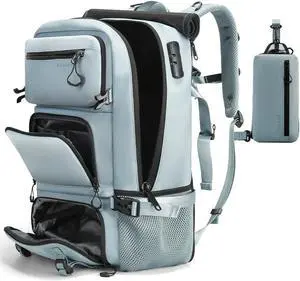 FUTURE AESTHEICS Travel backpack Carry-on Travel Backpack For Women Men Flight Approved Business Weekender Overnight Waterproof Daypack (Light Blue)