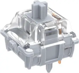 kutethy GATERON 0° Silent Silver Keyboard Switches, Dual-Rail Fully Silent Silver 3 Layer 5 pin Linear DIY RGB Mechanical Keyboard Switch Silent (108PCS)