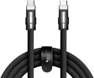 Black Chubby - Special Black Samurai Edition Durable 240W Fast Charging Cable Ultra-Thick Silicone USB C Cable for iPhone 16/15 Series iPad MacBook Galaxy Series, Type C to Type C, 13.1FT