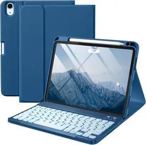 Harvopu Compatible with iPad Air 11-inch/Air 5th 4th Generation Case with Keyboard - Backlit Detachable, Folio Cover with Pencil Holder for iPad Air 11 Inch M3/M2, Air 5/ Air 4 (Abyss Blue)