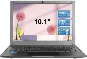 ZHAOHUIXIN Portable Mini Education Laptop Computer with in tel Celeron N4020 CPU 8GB RAM 128GB SSD HD IPS Screen, Laptop Computer for Learning, Office Work (Gray, 8GB+128GB)