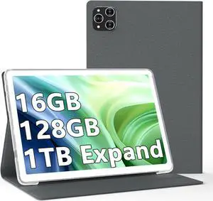 KADYBE 2024 Tablet 10 inch Android Tablets, Latest Tablet with Case 128GB Storage+16GB RAM+1TB Expandable, 13+8MP Camera, High-Performance 2.0Ghz Octa-Core Processor Support 5Ghz WiFi, Bluetooth, GPS