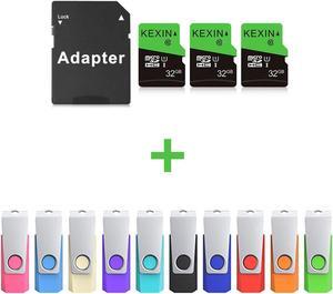 KEXIN 3 Pack 32GB Micro SD Card + KEXIN 64GB Flash Drive 10 Pack