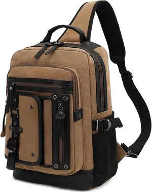 Leaper Retro Messenger Bag Men Sling Bag Outdoor Cross Body Bag Shoulder Bag Brown