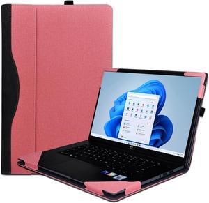 Cover Case for HP Envy x360 15.6'' 2-in-1 Laptop & HP Pavilion x360 Convertible - PU Leather Protective Shell Detachable Bag Accessory (Pink)