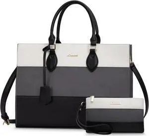 LOVEVOOK Laptop Tote Bag for Women, Work Totes Business Office Computer Briefcase with Clutch Purse