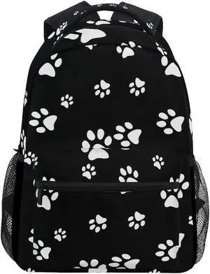 Backpack Animal Puppy Dog Paw Print Adults School Bag Casual College Bag Travel Zipper Bookbag Hiking Shoulder Daypack for Women Men