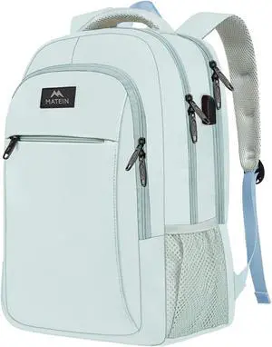 MATEIN Travel Laptop Backpack, Lightweight Anti Theft School Bookbag for Girls Boys and Students with USB Charging Port, Water Resistant 15.6 Inch Computer Bag Sturdy College Daypack Gift for Women