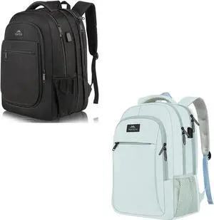 MATEIN Travel Laptop Backpack & Travel Backpack for Men Bundle | Lightweight Anti Theft College Daypack for Men Women & Expandable Laptop Daypack with USB Port Anti Theft Business Computer Bag