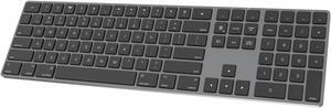 Bluetooth Slim Keyboard for Mac, Aluminum Rechargeable Keyboard Wireless, Low-Profile Silent Flat Key Compatible with Apple iMac, MacBook, Mac and iOS, Full Size - Space Gray
