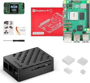 RasTech Raspberry Pi 5 Kit 8GB RAM with Pi5 Case,Heat Sinks,Srewdriver and Raspberry Pi 5 8GB Board Included