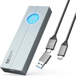 SAN ZANG MASTER 40Gbps M.2 NVMe SSD Enclosure with Cooling Fan, Aluminium USB4 NVMe SSD Enclosure for MacBook Air/Por M1/M2, Compatible with USB4/3.2/3.1/3.0/2.0, Support 2230/2242/2260/2280(M Key)