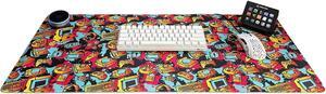 CREATE WORK PLAY Gaming Desk Mat - Outstanding Design, Better Mouse Accuracy and More Comfort - Neon Collection Desk Mats for Gaming (Splashy Arcade)