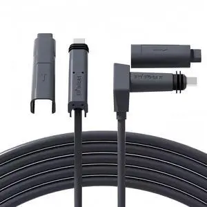 ProEcoLink Starlink Gen 2 Cable 301.8 Ft/92M Rectangular Satellite V2 Kit Replacement Cable, Extension with end Cap dustproof Starlink Accessories Waterproof Gray SPEEDS UP to 1200Mbps