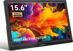 Thinlerain 15.6 Inch Portable Monitor, 1920 x 1080 Small Computer Monitor HDMI USB-C Monitor, Second Display External Monitor for PC&Phone, Built in Speakers & Stand