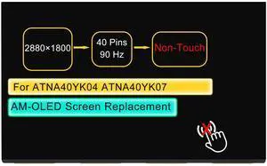 Screen Replacement ATNA40YK04 ATNA40YK04-0 ATNA40YK07 ATNA40YK07-0 for Asus Zenbook 14 UM3402 UX3402 2022 M3400 M3400QA M3401Q M7400QC K3400PA X3400PA 14.0" 2.8K 40 pin OLED Display Panel
