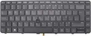 Backlit US Replace Keyboard for HP Probook 640 G2 / 640 G3 / 645 G2 / 645 G3 / 430 G4 / 440 G4 Laptop with Pointer