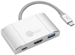 SIIG USB-C Hub with 4K 30hz HDMI, 85W Laptop Charging, and 3X USB 3.1 Gen 1 Type A Ports - 5-in-1 Video Adapter Docking Station - for MacBook Pro, Surface Pro 6/7 and USB-C Laptops (JU-H30612-S2)