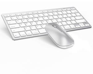 OMOTON Bluetooth Wireless Keyboard and Mouse for iPad (10th/ 9th/ 8th), iPad Pro 13/11 inch M4 2024,iPad Air 13/11 inch M2 2024 and Other Bluetooth Enabled Devices, Silver White