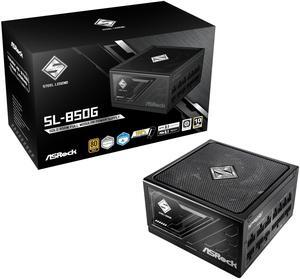 ASRock Steel Legend SL-850G 850W 80 Plus Gold & Cybenetics Platinum Full Modular Power Supply ATX3.1 PCIe5.1 Ready with Dual Color 12V-2x6 Cable 10 Years Warranty 135 mm FDB Fan Japanese Capacitor
