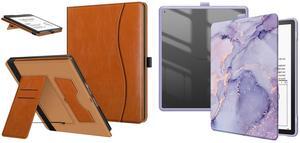 Fintie Case for Kindle Scribe (2022 Released) 10.2 Inch Tablet - Premium PU Leather Stand Cover + Hybrid Shockproof Clear Back Shell Case, Auto Sleep/Wake with Pen Holder
