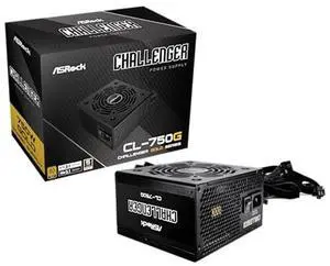 ASRock Challenger 750W Power Supply ATX 3.1 Auto iCOOL Intelligent Fan Control 120mm Golf Blade 5 Years Warranty CL-750G 80 Plus Gold Certified Non-Modular ATX3.1 PCIe5.1 12V-2x6 Cable