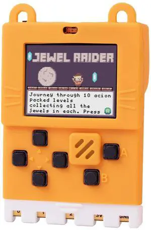 KittenBot Meowbit Card-Sized Retro Coding Arcade Programmable Handheld Game Console Suitable for STEM Education Compatible Micro:bit Expansion Board for Kids Ages 10+(Orange)