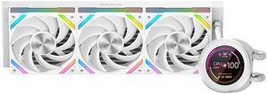 SAMA Q60 CPU AIO Water Cooler, FDB Bearings 4pin PWM Quiet Fans, Efficient PWM-Controlled Pump, Customizable 2.8" Circular LCD Display for Images, LGA 1366/115X/2011/1200/1700/1851, AM4/AM5, White