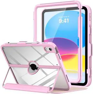 MoKo for iPad 11-inch (A16) 11th Generation Case 2025/ iPad 10th Generation Case with Pencil Holder 2022 10.9 inch, Built-in Screen Protector Clear Back, Multi Angle Viewing Stand, Nosegay