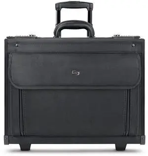 Solo Classic Rolling Hard Sided Catalog Case With Dual Combination Locks, Black