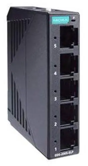 MOXA EDS-2005-ELP 5-Port Entry-Level Unmanaged Switch, 5 10/100BaseT(X) Ports, -10 to 60degC