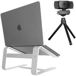 Macally Aluminum Laptop Stand and a 1080P Webcam with Microphone and Tripod, Amazing MacBook Accessories