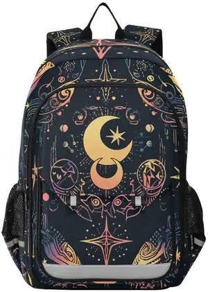 ALAZA Moon Stars Alchemy Witch Laptop Backpack Purse for Women Men Travel Bag Casual Daypack with Compartment & Multiple Pockets