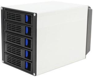 CDZHLTG 5 Bay 3 x 5.25 Drive Bays Hard Disk Enclosure HDD Hot Swap Cage Mobile Rack for 5 x SATA 3.5 HDD, 5 x SATA 2.5 HDD, SAS HDD
