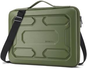 DOMISO 17 inch Laptop Sleeve Shoulder Bag Shockproof Computer Bag Waterproof EVA Protective Carrying Case for 17.3" MSI GS73VR Stealth Pro/HP Envy 17/LG Gram 17"/ROG Strix GL702VS,Green