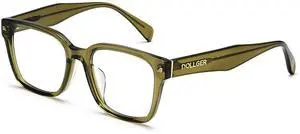 Dollger Square Blue light Glasses for Women Men Trendy Acetate Frame Computer Blue light Blocking Eyeglasses Fashion Brown Glasses