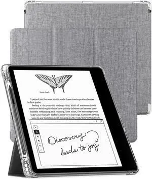 Feitenn Case for Kindle Scribe Tablet, Flip PU Leather Case with Pen Holder Auto Wake Up & Sleep Smart Cover Case with Magnetic Stand for KindleScribe 10.2 2022 Release (Grey)