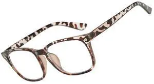 genkigold Blue Light Blocking Glasses:Improve Sleep Quality,Promote Melatonin Production,Ease Dry Eyes,Headaches from for Computer,TV,Gaming,Present for Women and Men - Leopard Frame-Clear Lenses