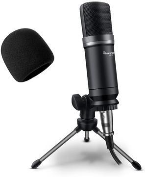 Hayner-Seek Podcast Studio Microphone Condenser Mic Podcast Equipment Bundle with 3.5mm Audio XLR Cable