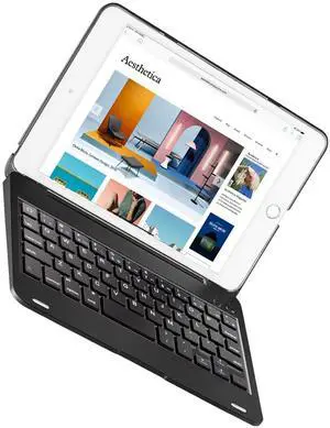 Hotkesa Bluetooth Keyboard Case for iPad Mini 4&5, iPad Keyboard Case with 125 Degree Swivel Rotating Stand, Ultra-Slim,Shockproof Protection, Auto Sleep/Wake Feature(iPad Mini 4/5 Black)
