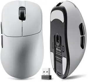 G18 2.4G/BT/Wired Tri-Mode 8K Wireless Gaming Mouse, Right-Handed Ergonomic Design, PAW3395 Sensor, 58g Lightweight, 8000 Polling Rate, 26K DPI, 5 Programmable Buttons, with Nano Wireless Receiver