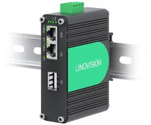 LINOVISION Industrial 2 Ports Gigabit BT90W PoE++ Switch with Fiber SFP uplink, IEEE802.3af/at/bt Mini PoE Switch, IP40, Compact PoE Injector for PTZ Camera, PoE Lighting, VoIP Phone, Wireless AP