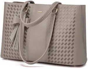 LOVEVOOK Laptop Tote Bag for Women 15.6 Inch Waterproof Leather Computer Bags for Business Office Work Briefcase