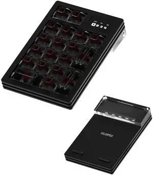 NLOFIN Programmable Keypad,19Keys Hot Swappable Vial Keyboard Number Keypad Portable Keyboard with RGB Backlight, Wired Macro Number Pad wtih Screen (Black)