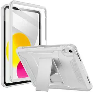 Soke Case for iPad (A16) 11th Generation 11-inch 2025, iPad 10th Generation 10.9-inch 2022, with Built-in Screen Protector and Kickstand, Rugged Full Body Protective Cover - Light Gray