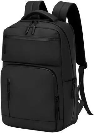 SUIKIHUM Waterproof Laptop Backpack for Men & Women, Flight Approved Anti-Theft Daypack with 15.6-inch Laptop Sleeve (Black)