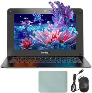 Mini Laptop 10.1 inch for Kids & Students - Portable Travel Small Laptop with Intel Celeron N4000, 8GB RAM, 128GB SSD (Expandable 1TB), W10 System, WiFi, Bluetooth - Black