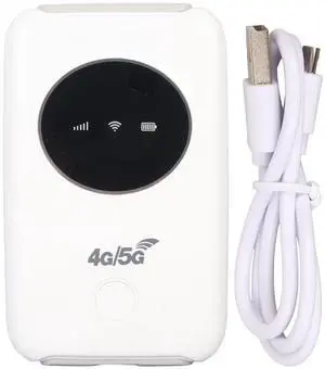 4G/5G WiFi Hotspot, Unlocked USB WiFi Modem with SIM Card Slot, Portable Travel Router for Smartphone Tablet Laptop, Supports 300Mbps, 10 Device Connectivity